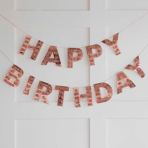 Mix It Up Bunting Happy Birthday Fringe Rose Gold Pack of 2
