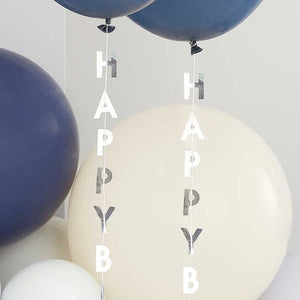 Mix It Up Balloon Tails Happy Birthday Silver Pack of 5