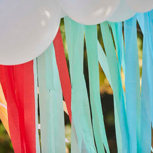 Mix It Up Balloon Backdrop Balloon Garland & Streamers White & Brights Pack of 53