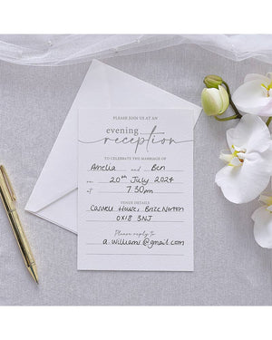 Modern Luxe Wedding Reception Invitations Pack of 10