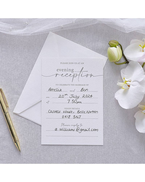 Modern Luxe Wedding Reception Invitations Pack of 10