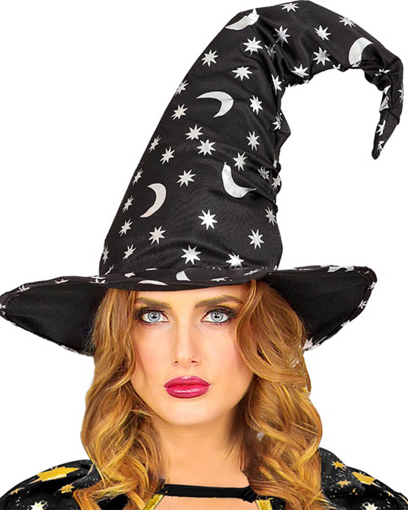Moon and Stars Adult Witch Hat