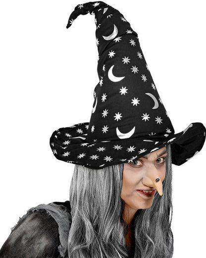 Moon and Stars Adult Witch Hat