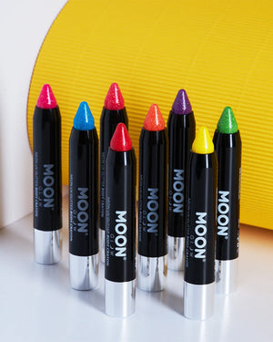Moon Creations Magenta Neon UV Glitter Body Crayon Paint Stick 3g
