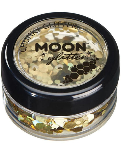 Moon Glitter Gold Holographic Chunky Body Glitter 3g