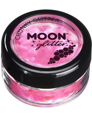 Moon Glitter Pink Iridescent Chunky Body Glitter 3g