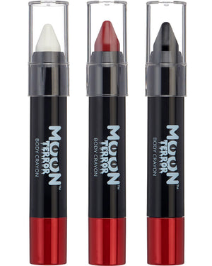 Moon Terror Halloween White Black and Red Body Crayon Boxset