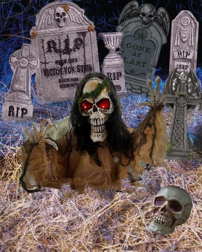 Mossy Graveyard Halloween Decor Kit