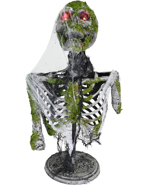 Light Up Mossy Half Skeleton Decoration 64cm