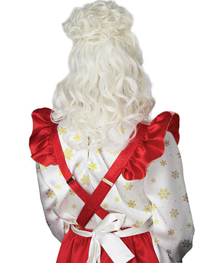 Mrs Claus Cream White Christmas Wig and Bun Clip