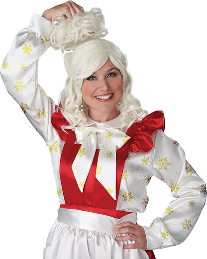 Mrs Claus Cream White Wig and Bun Clip