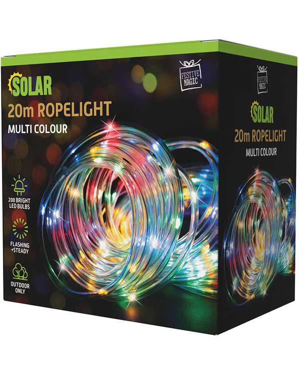 Multicolour Ropelight Solar LED Christmas Light 20m