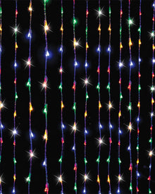 Multi Coloured Cascading Curtain LED Lights 3m
