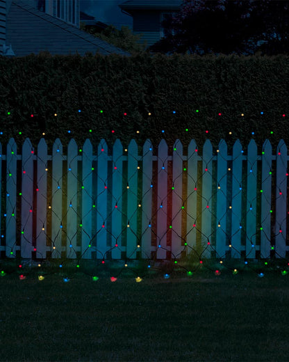 Multi-coloured Net Light 250 Piece Solar Christmas Lights 4m