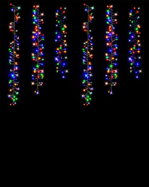 Multi-coloured Tree Clusters 6 Piece LED Solar Christmas Lights 2m
