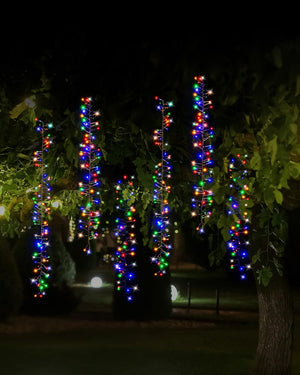 Multi-coloured Tree Clusters 6 Piece LED Solar Christmas Lights 2m