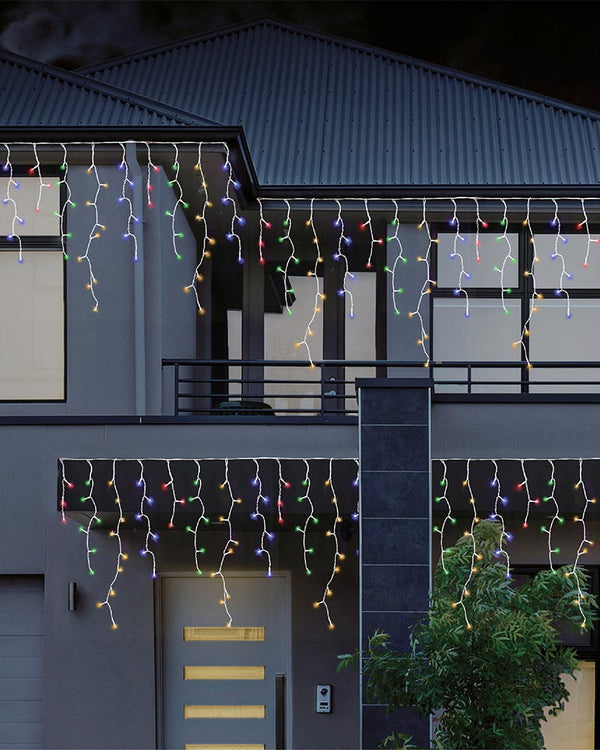 Multicolour 480 Piece Christmas LED Snowing Icicle Lights 11.9m