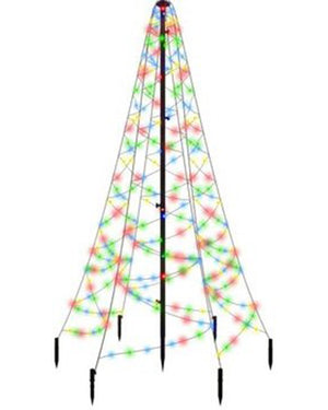 Multicolour Christmas LED Tent Tree Lights 3m