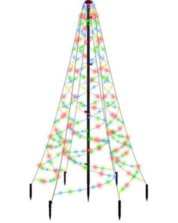 Multicolour Christmas LED Tent Tree Lights 3m