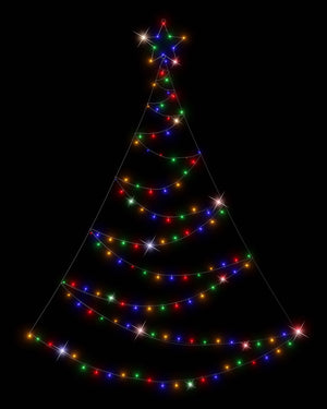 Multicolour Christmas LED Wall Spiral Tree 3m