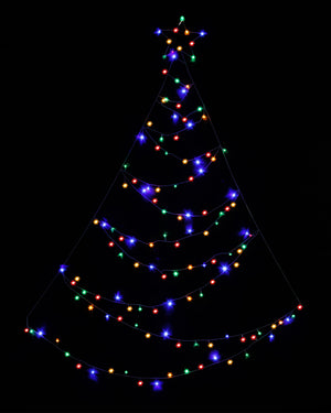Multicolour Christmas LED Wall Spiral Tree 3m