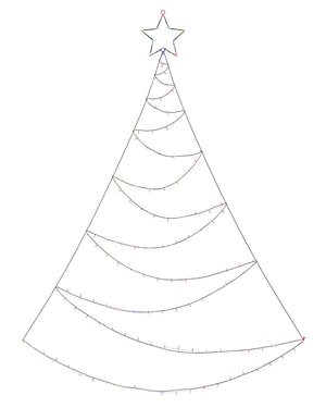 Multicolour Christmas LED Wall Spiral Tree 3m