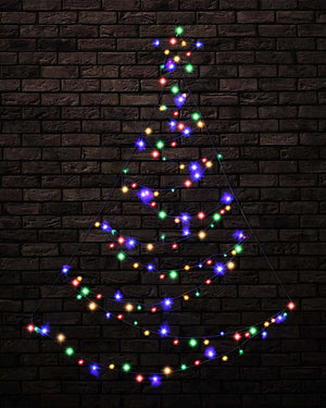 Multicolour Christmas LED Wall Spiral Tree 3m