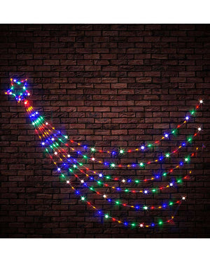 Christmas Multicolour LED Waterfall Star 200 Piece 3m