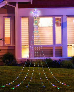 Christmas Multicolour LED Waterfall Star 200 Piece 3m