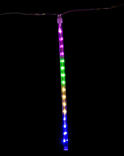 Multicolour Solar Rainfall Tube Christmas Lights 8 Piece