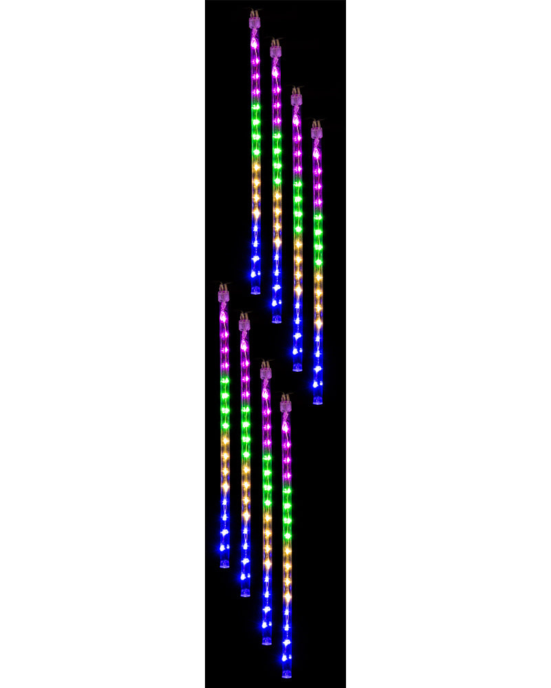Multicolour Solar Rainfall Tube Christmas Lights 8 Piece