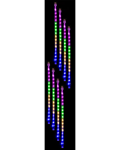 Multicolour Solar Rainfall Tube Christmas Lights 8 Piece