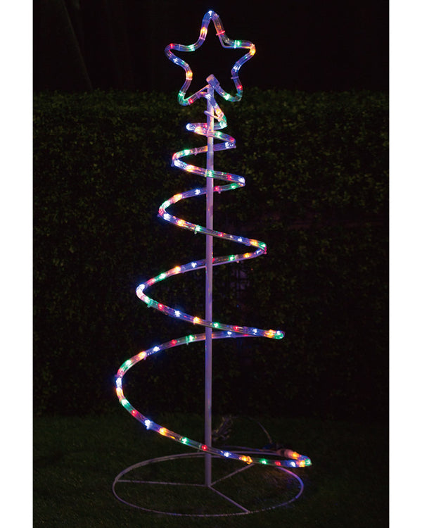 Christmas Multicolour Solar Spiral Ropelight Tree 90cm