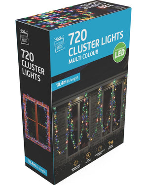 Multi-Coloured 720 Piece LED Cluster Lights 10.4m