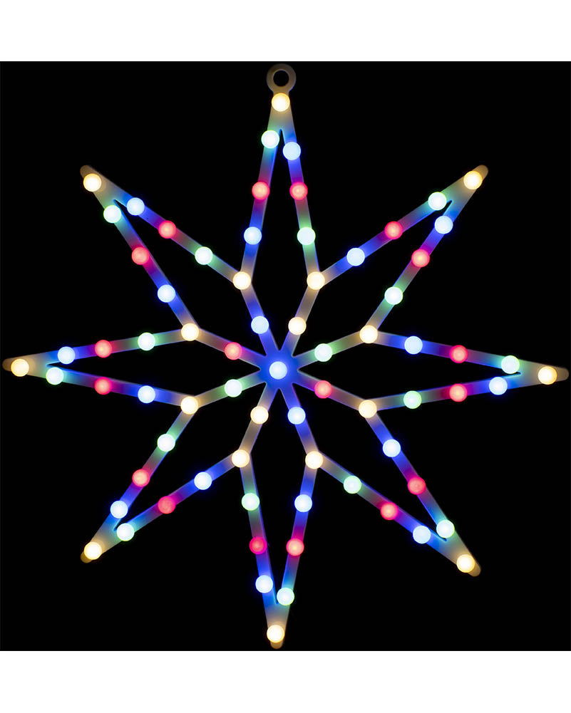 Multicoloured Berry Globe Fancy Star Flashing Christmas Lights 48cm