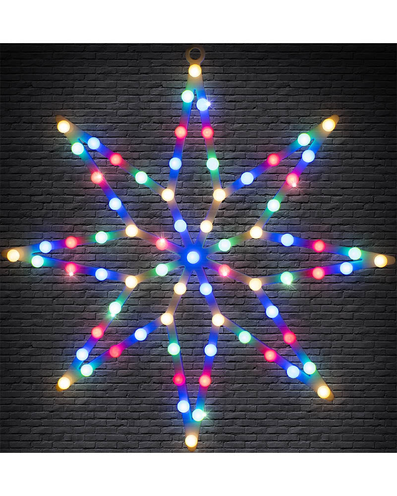 Multicoloured Berry Globe Fancy Star Flashing Christmas Lights 48cm