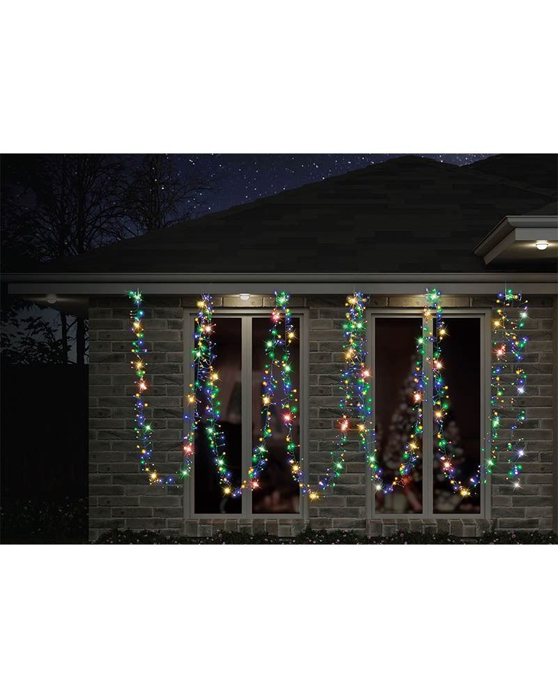 Multicoloured Cluster Lights 600 Piece Solar Lights