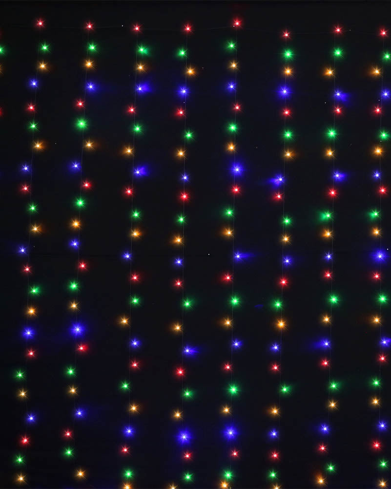 Multicoloured Curtain Lights with Magic Wand Control Christmas Lights 3m