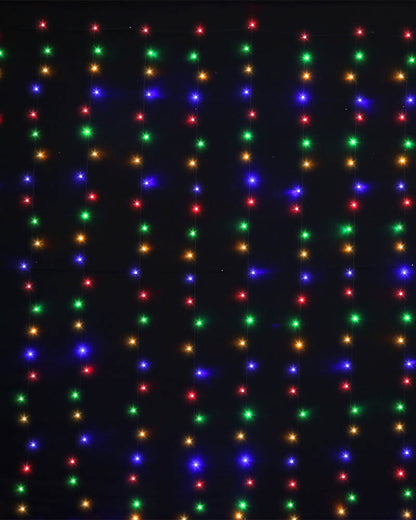 Multicoloured Curtain Lights with Magic Wand Control Christmas Lights 3m