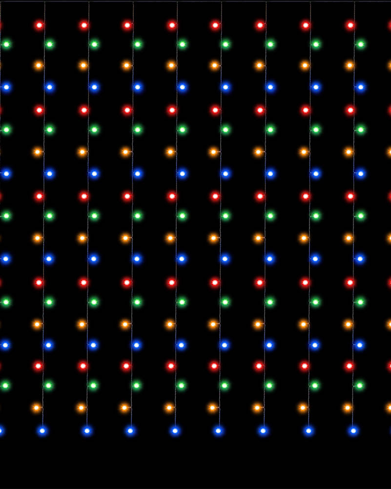 Multicoloured Curtain Lights with Magic Wand Control Christmas Lights 3m