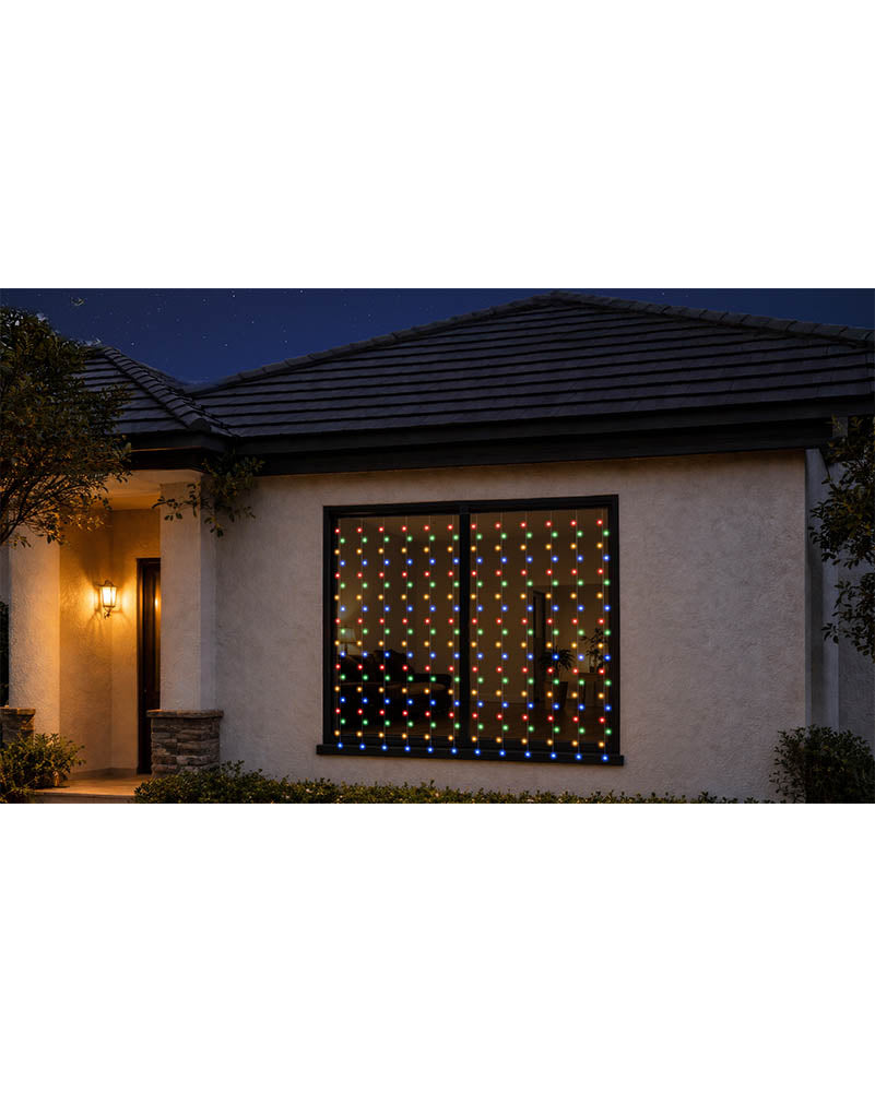 Multicoloured Curtain Lights with Magic Wand Control Christmas Lights 3m