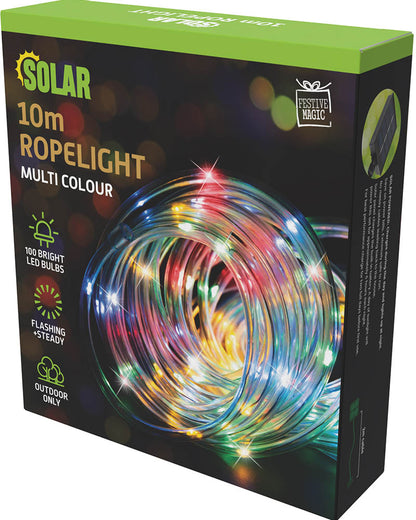 Multicoloured Ropelight Solar Lights 10m