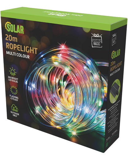 Multicoloured Ropelight Solar Lights 20m