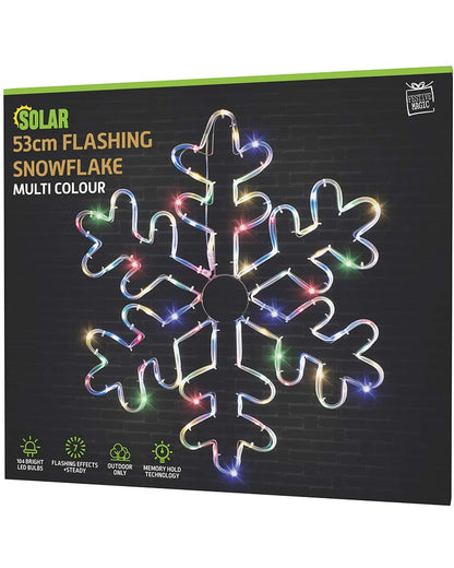Multicoloured Snowflake Tubelight Flashing Solar Lights