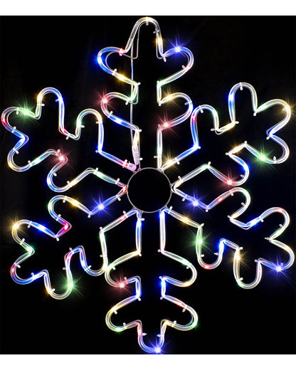 Multicoloured Snowflake Tubelight Flashing Solar Lights