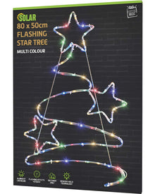 Multicoloured Stars Tree Tubelight Flashing Solar Lights