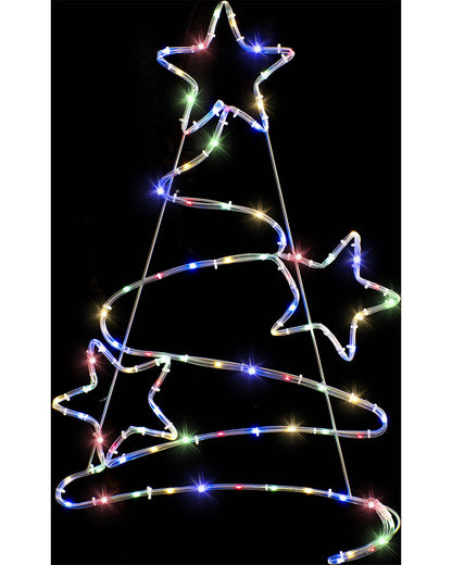 Multicoloured Stars Tree Tubelight Flashing Solar Lights