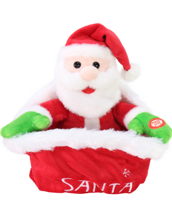 Christmas Musical Hide N Seek Santa In Sack 25cm