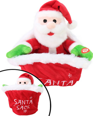 Christmas Musical Hide N Seek Santa In Sack 25cm