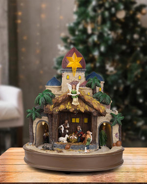 Musical Nativity Manger Scene Christmas LED